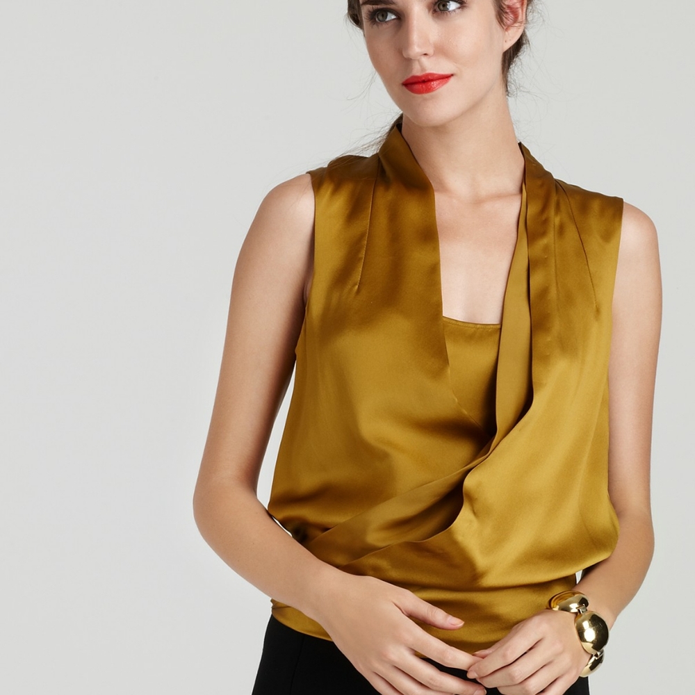 DIane von Furstenberg New Issie Blouse Gold